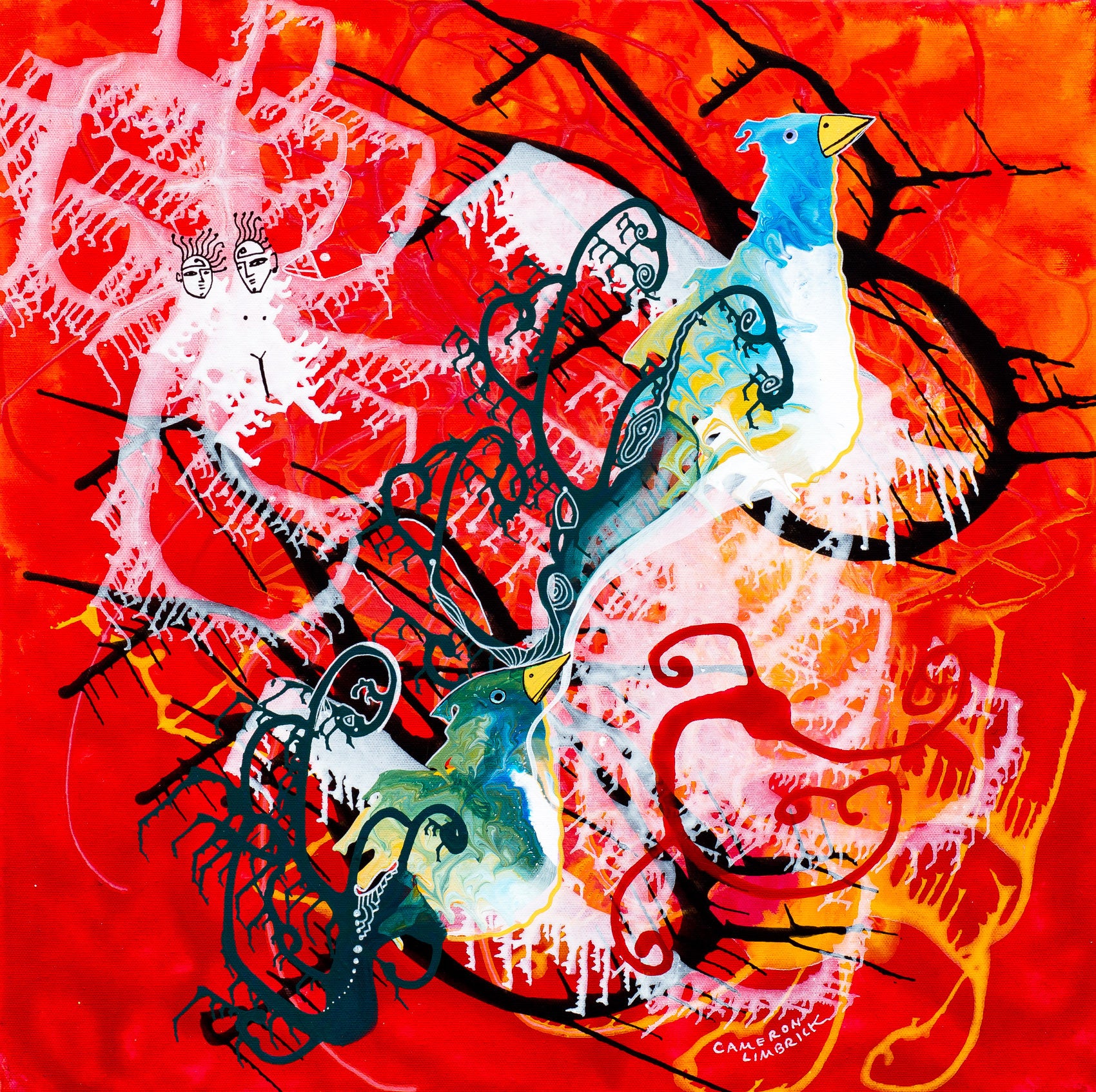 Astral Birds 1 by Cameron Limbrick - Acrylic Painting