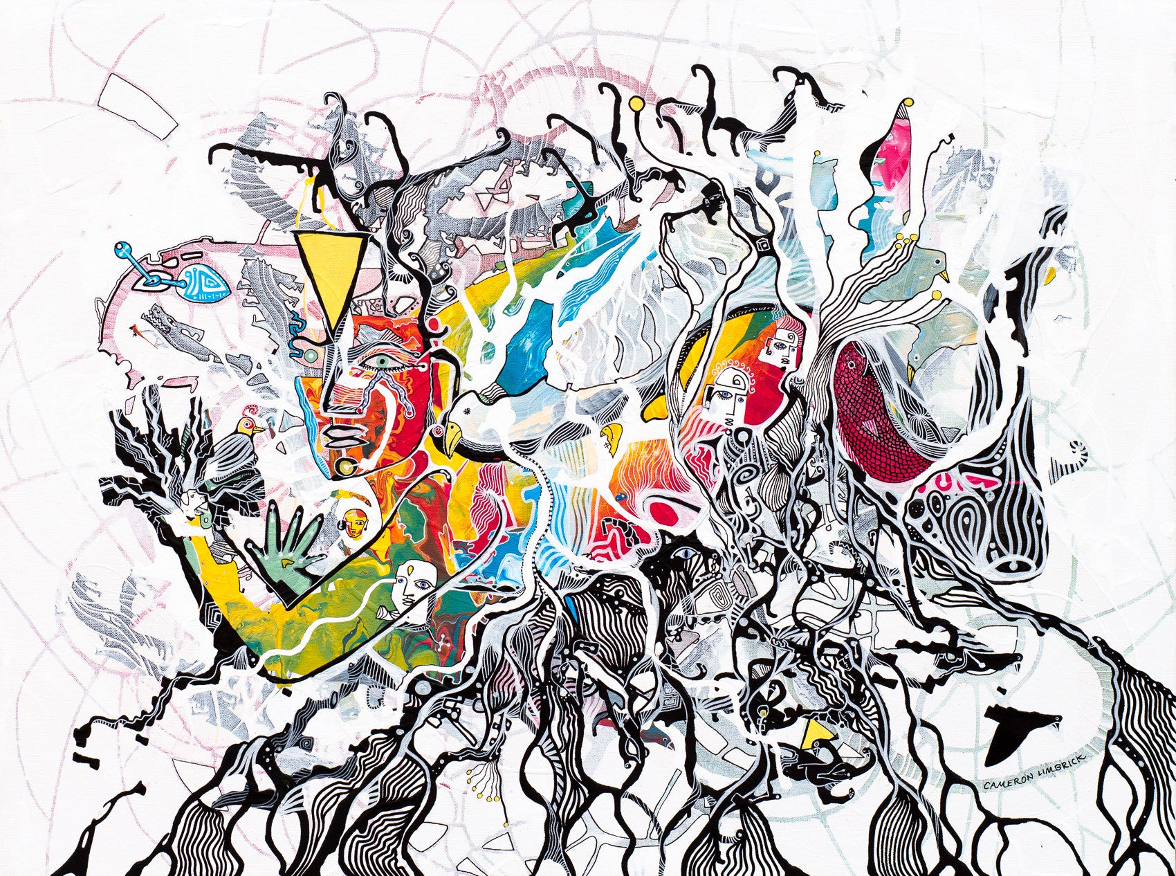 Electric Mind Fabric by Cameron Limbrick - Acrylic Painting