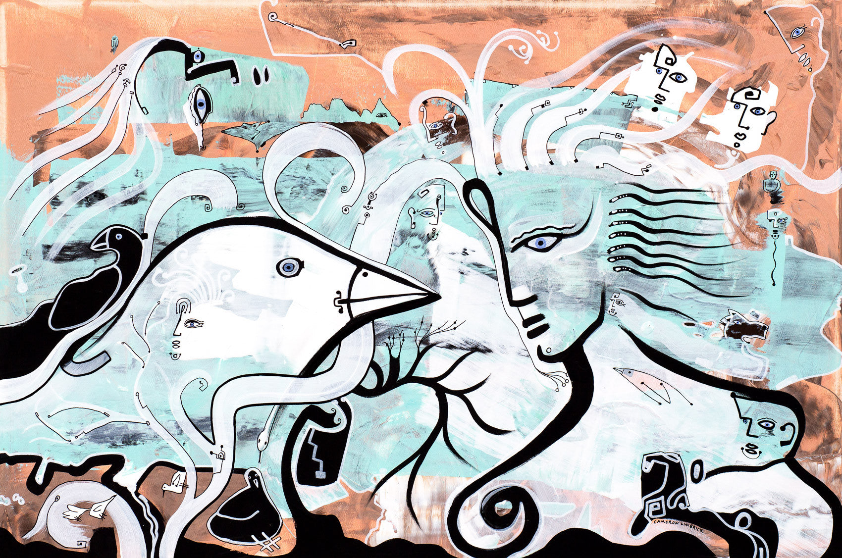 Mind Communicate by Cameron Limbrick - Acrylic Painting