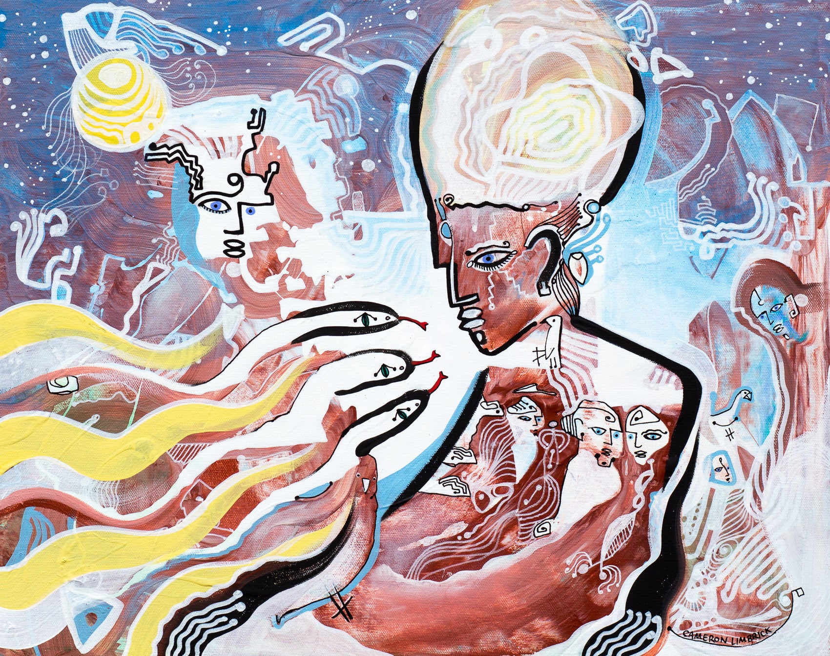 Three Snakes by Cameron Limbrick - Acrylic Painting